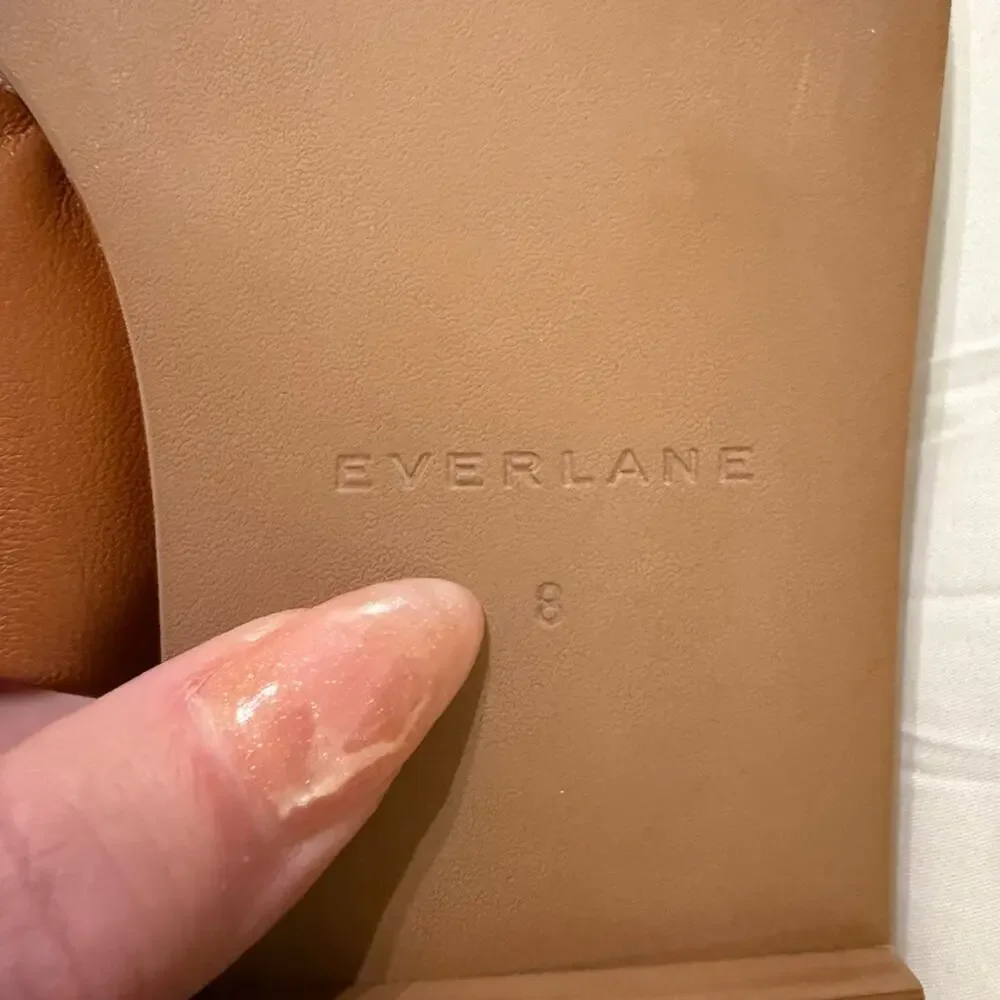 Everlane Day Twist Sandal Desert Tan  Leather Flat Slide 6.5 New Without Box - Picture 7 of 9